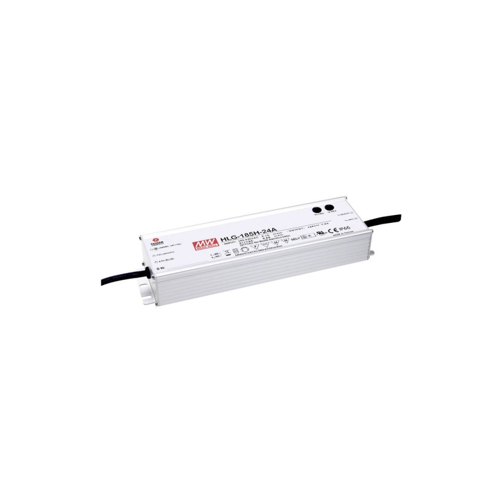 Produktbild för MEAN WELL HLG-185H-24B, 187,2 W, IP65, 62000 h, -40