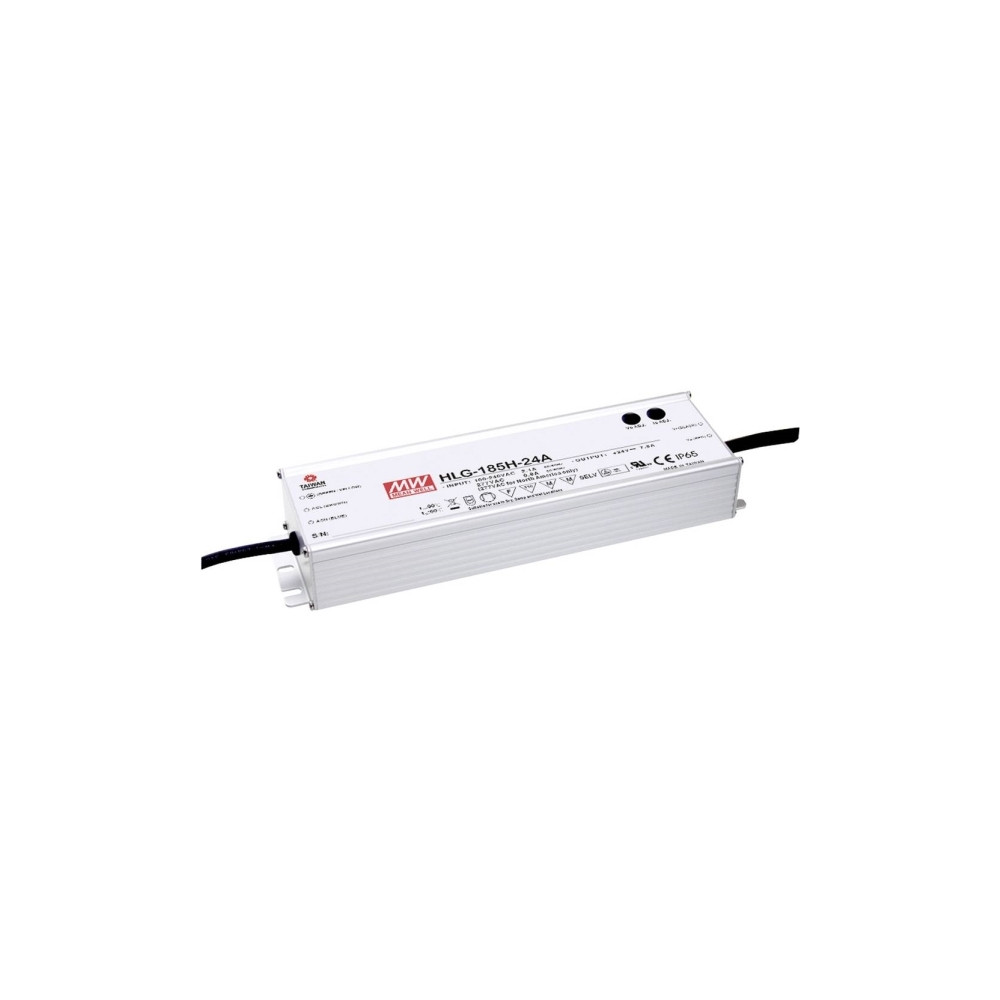 Produktbild för MEAN WELL HLG-185H-24B, 187,2 W, IP65, 62000 h, -40