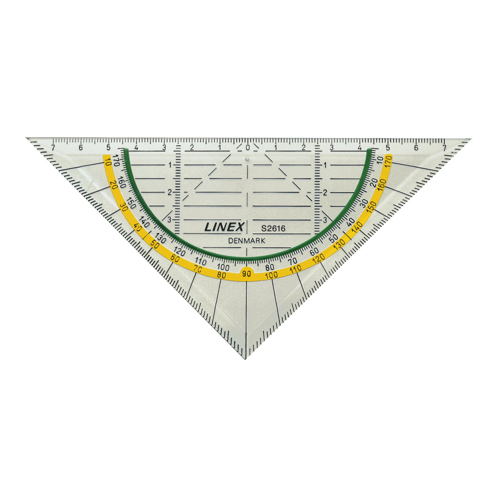Produktbild för Linex Super S2616 - triangel - glasklar med gul rand - SAN (Styrene Acrylonitrile)