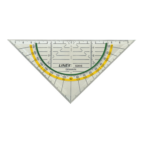 LINEX Linex Super S2616 - triangel - glasklar med gul rand - SAN (Styrene Acrylonitrile)