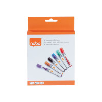 Produktbild för Nobo Liquid Ink - markering - svart, röd, blå, grön, orange, mörklila (paket om 6)