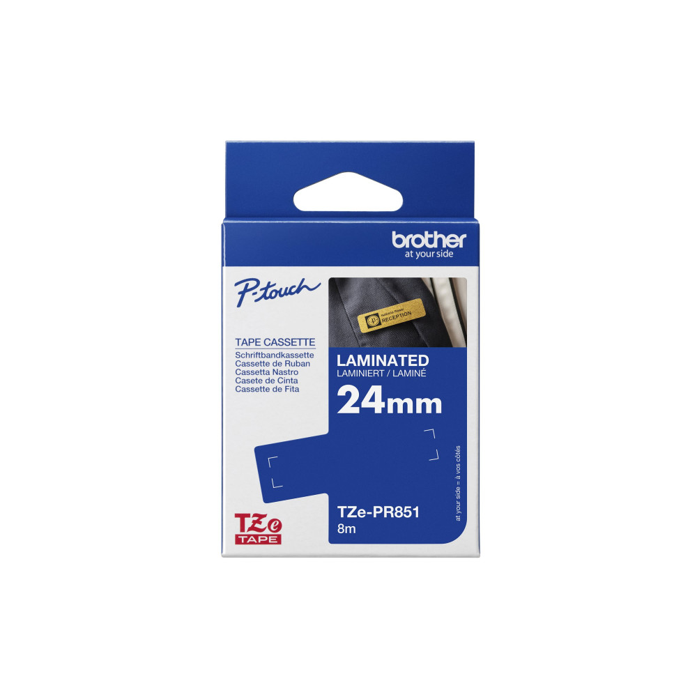 Produktbild för Brother TZe-PR851 - bandlaminat - 1 kassett(er) - Rulle ( 2,4 cm x 8 m)