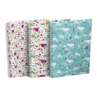 Produktbild för Oxford Floral B5 - anteckningsblock - 180 x 250 mm - 60 ark