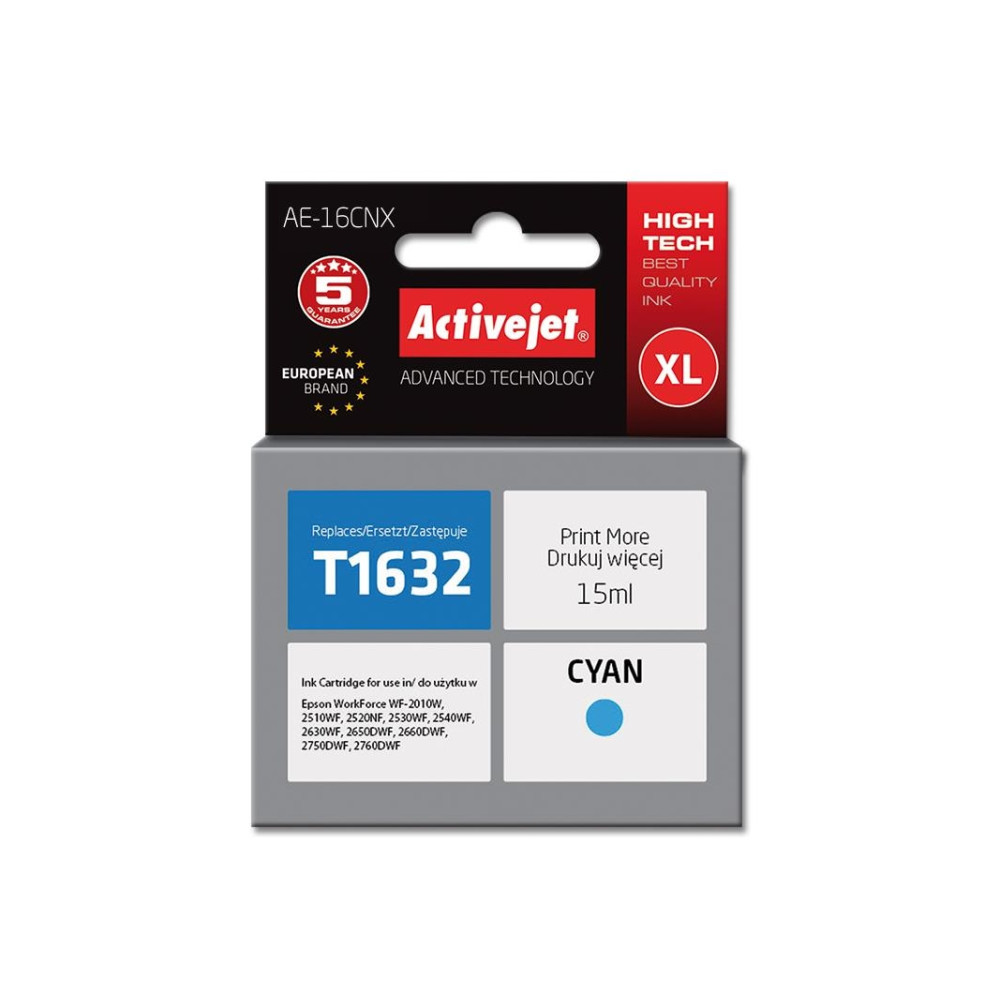 Produktbild för ActiveJet AE-16CNX, Compatible, Cyan, Epson, Bläckstråleutsk...