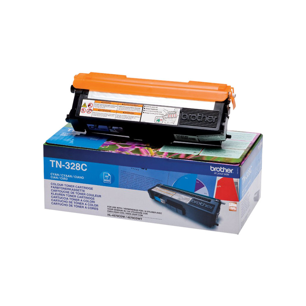 Produktbild för Brother TN328C - cyan - original - tonerkassett