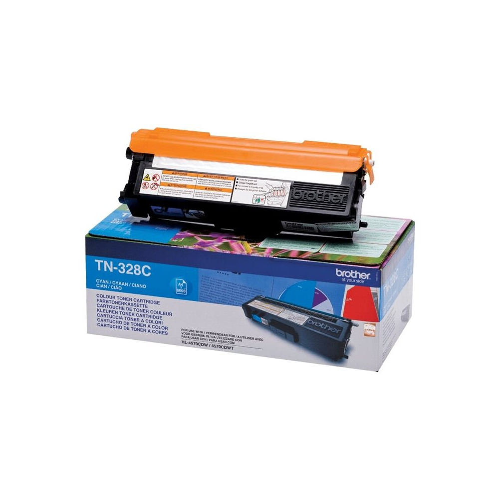 Produktbild för Brother TN328C - cyan - original - tonerkassett
