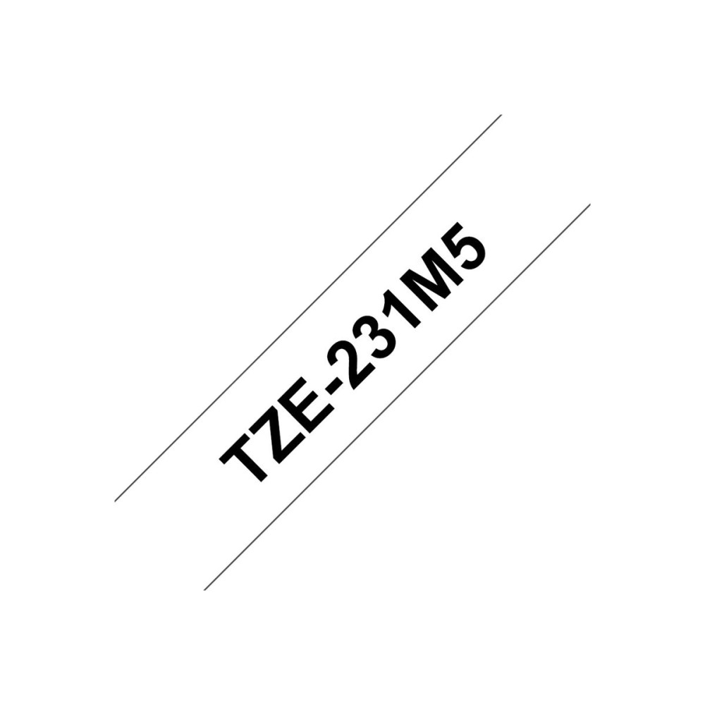 Produktbild för Brother TZe-231 - bandlaminat - 1 kassett(er) - Rulle (1,2 cm x 8 m) (paket om 5)
