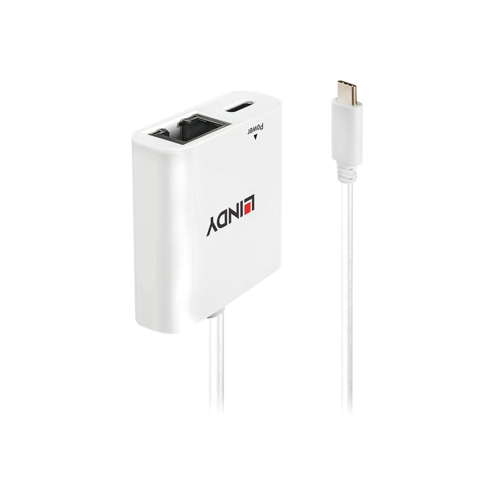 Produktbild för Lindy USB 3.1 Type C Gigabit Ethernet Converter with Power Delivery - nätverksadapter - USB-C 3.1 - Gigabit Ethernet