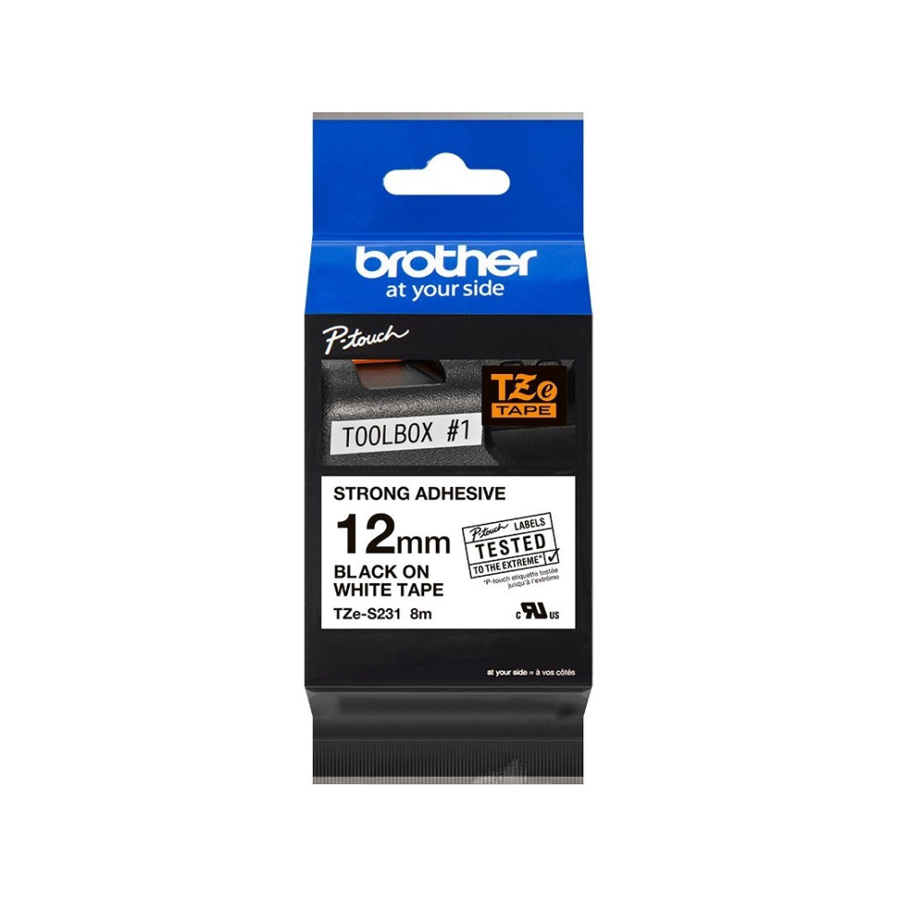 Produktbild för Brother TZe-S231 - bandlaminat - 1 kassett(er) - Rulle (1,2 cm x 8 m)