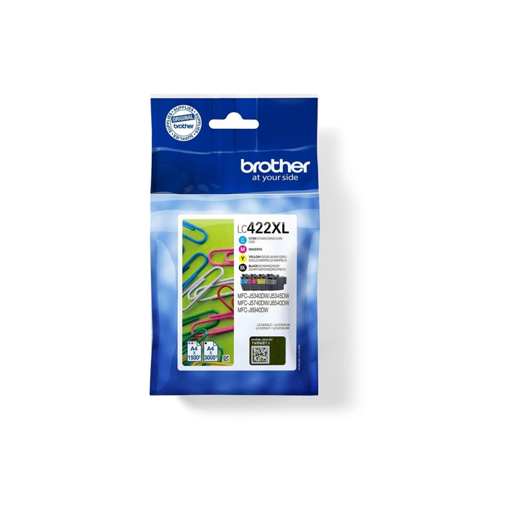 Produktbild för Brother LC422XL - 4-pack - svart, gul, cyan, magenta - original - bläckpatron