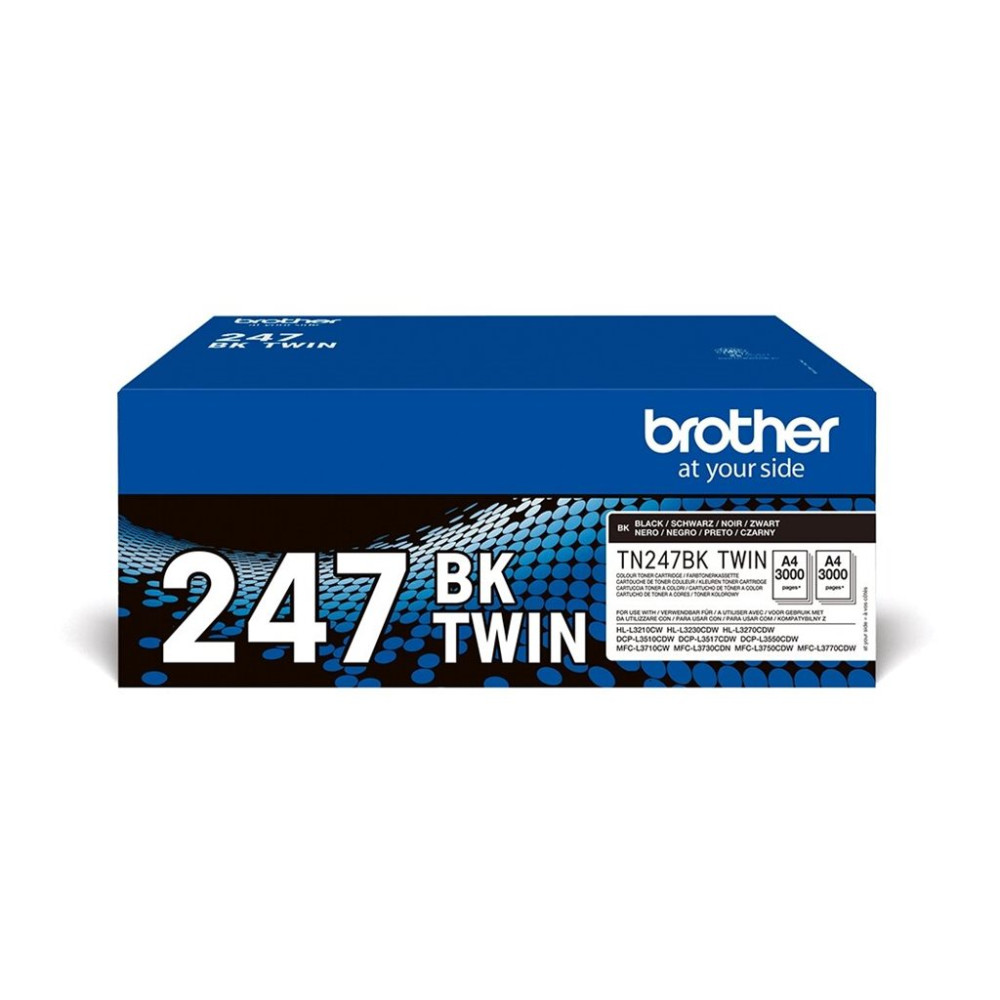 Produktbild för Brother TN247BK TWIN - 2-pack - Lång livslängd - svart - original - tonerkassett