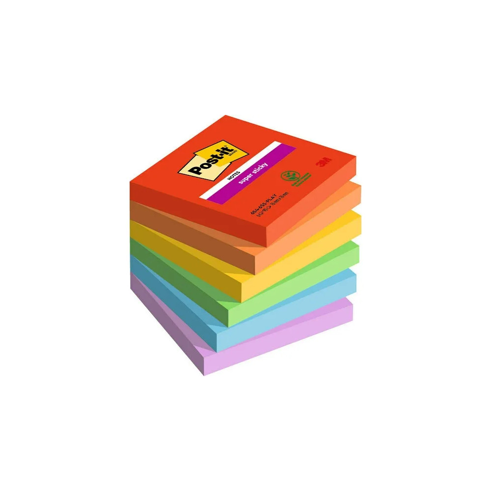 Produktbild för Post-It Super Sticky Notes Playful, 76 x 76 mm, pakke a 6 st...