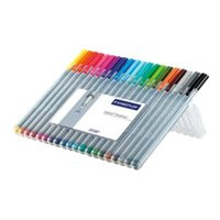 Produktbild för STAEDTLER triplus 334 - fineliner - svart, röd, blå, grön, ljusblå, gul, orange, brun, violett, magenta, grå, olivgrön, Van Dyck-brun, silvergrå, mörkt malvafärgad, pilgrön, vinröd, vattenblå, cyan, fransk grön (paket om 20)