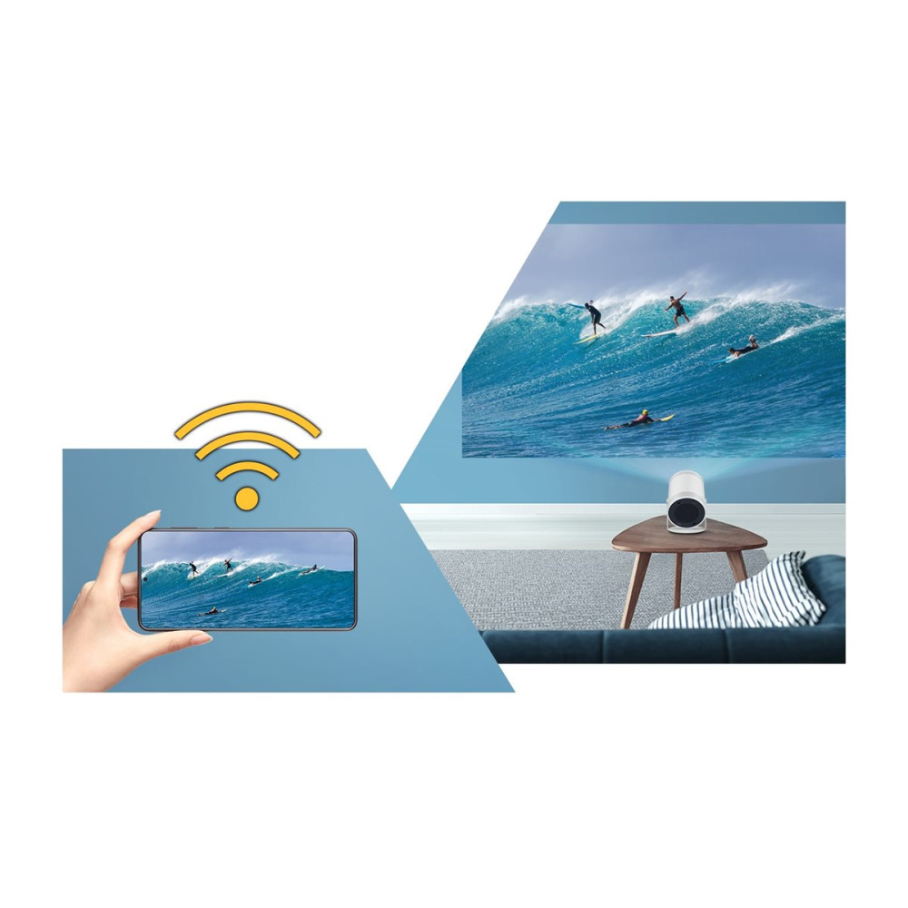 Produktbild för Samsung The Freestyle SP-LFF3CLAX - 2:a generationen - DLP-projektor - bärbar - 802.11a/b/g/n/ac wireless / AirPlay 2 - vit