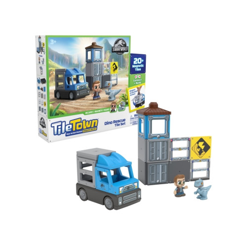 Tile Town Tile Town Jurassic World Dino Räddning, Magnetiskt byggset 2...