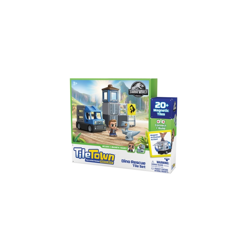 Produktbild för Tile Town Jurassic World Dino Räddning, Magnetiskt byggset 2...