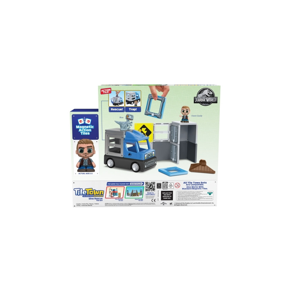 Produktbild för Tile Town Jurassic World Dino Räddning, Magnetiskt byggset 2...