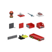 Produktbild för Tile Town Brandbil, Magnetiskt Bygg Lekset med Ljus och Ljud...