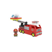 Produktbild för Tile Town Brandbil, Magnetiskt Bygg Lekset med Ljus och Ljud...