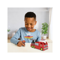 Produktbild för Tile Town Brandbil, Magnetiskt Bygg Lekset med Ljus och Ljud...