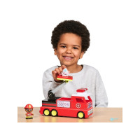 Produktbild för Tile Town Brandbil, Magnetiskt Bygg Lekset med Ljus och Ljud...