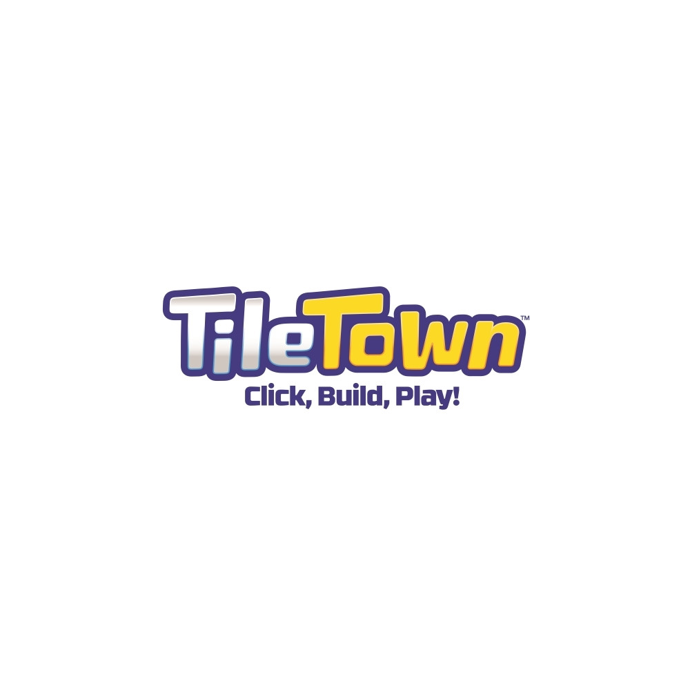 Produktbild för Tile Town Brandbil, Magnetiskt Bygg Lekset med Ljus och Ljud...
