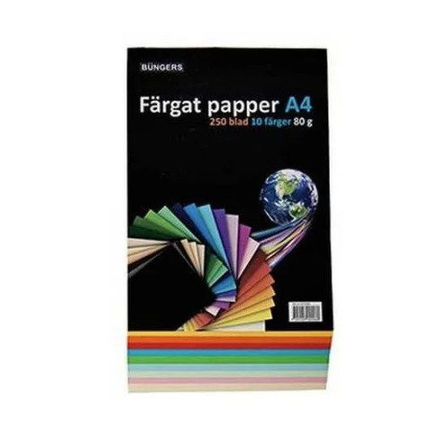 Büngers Färgpapper A4 80g ass. färger