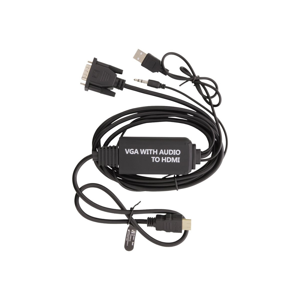 Produktbild för DELTACO HDMI-kabel - HDMI/VGA/ljud/USB - 2 m