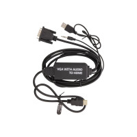 Produktbild för DELTACO HDMI-kabel - HDMI/VGA/ljud/USB - 2 m