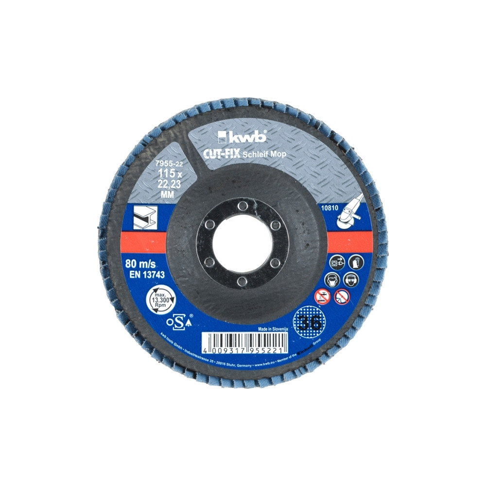 Produktbild för kwb CUT-FIX, Slipskiva, Metall, 2,2 cm, 11,5 cm, Svart, Blå,...