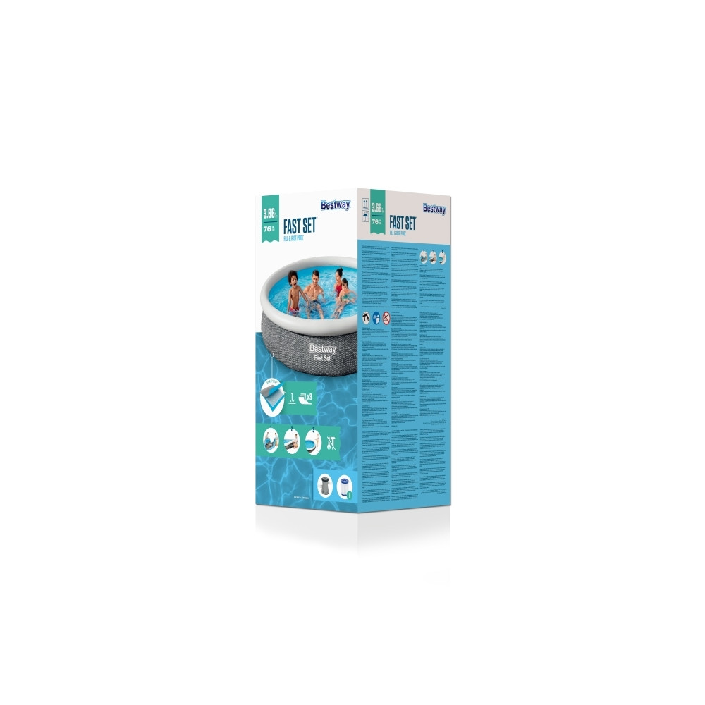 Produktbild för Bestway® Fast Set™ Round Inflatable Pool Set 3.66 m x 76 cm...