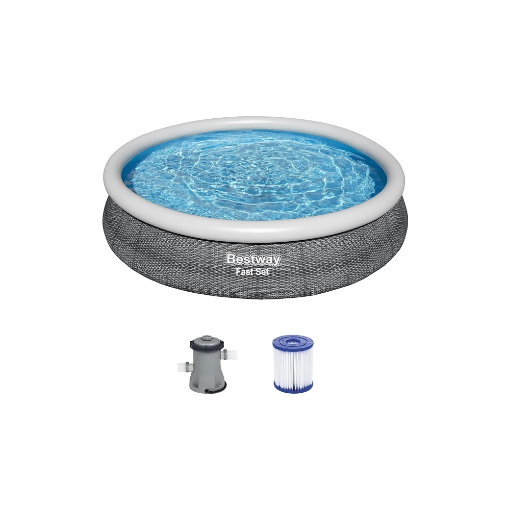 Produktbild för Bestway® Fast Set™ Round Inflatable Pool Set 3.66 m x 76 cm...