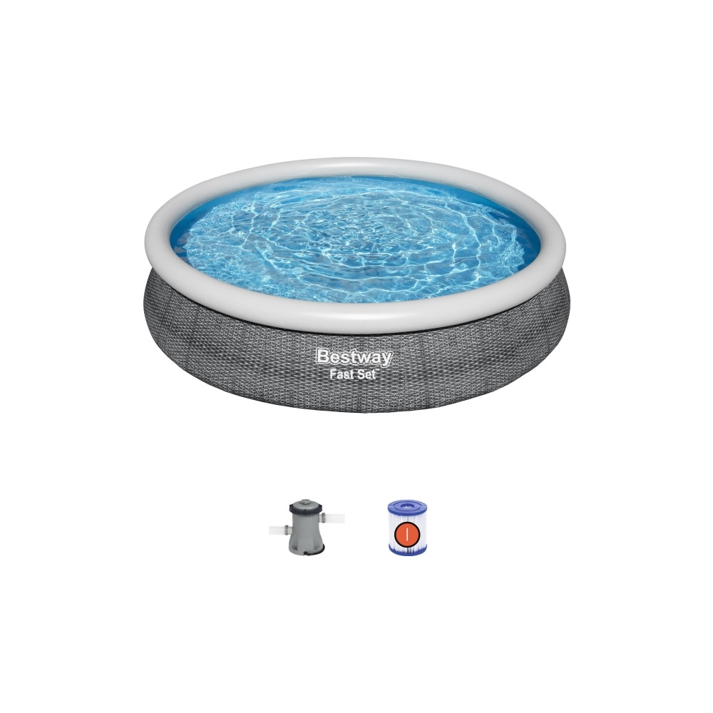 Produktbild för Bestway® Fast Set™ Round Inflatable Pool Set 3.66 m x 76 cm...