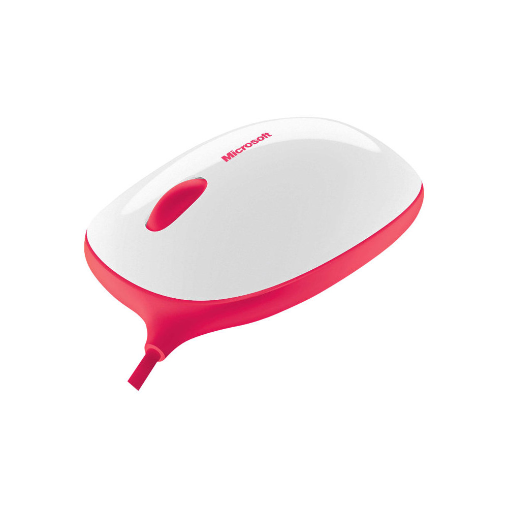 Produktbild för Microsoft Express Mouse - mus - USB - vit, röd
