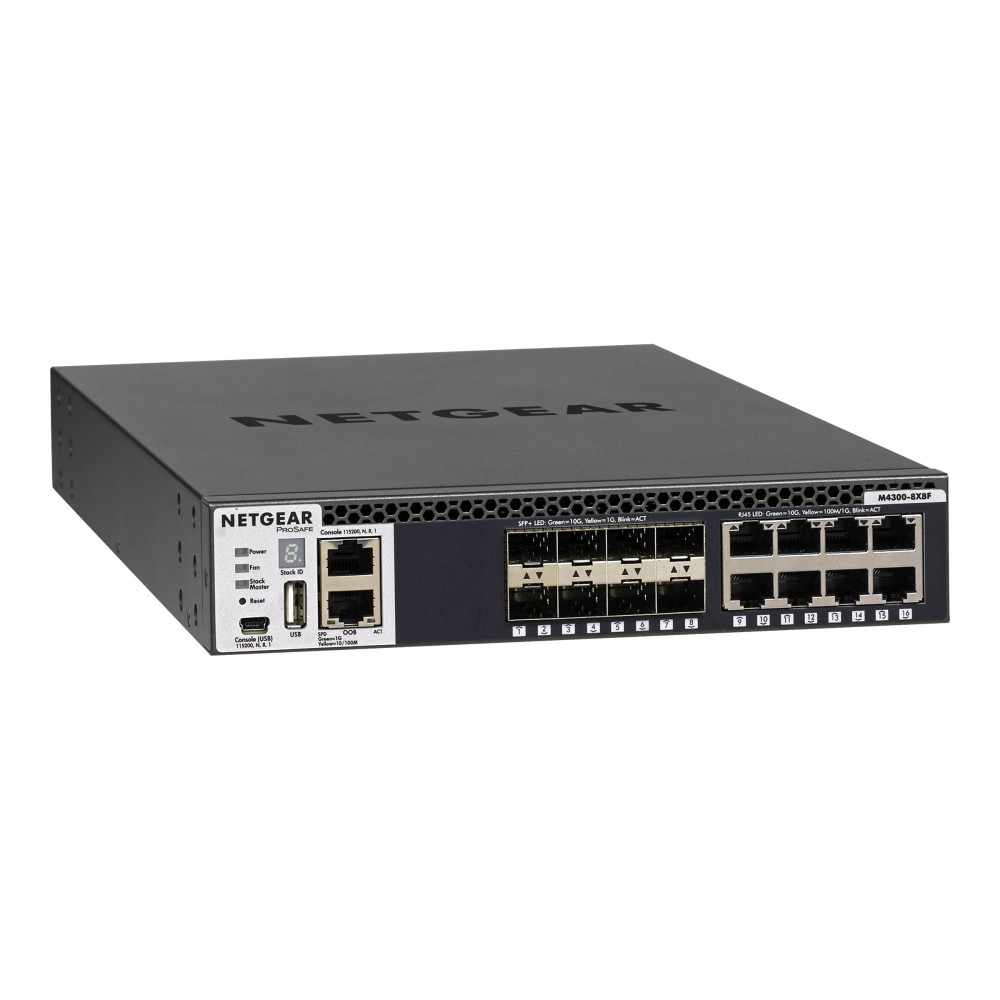 Produktbild för NETGEAR M4300-8X8F - switch - 16 portar - Administrerad - rackmonterbar