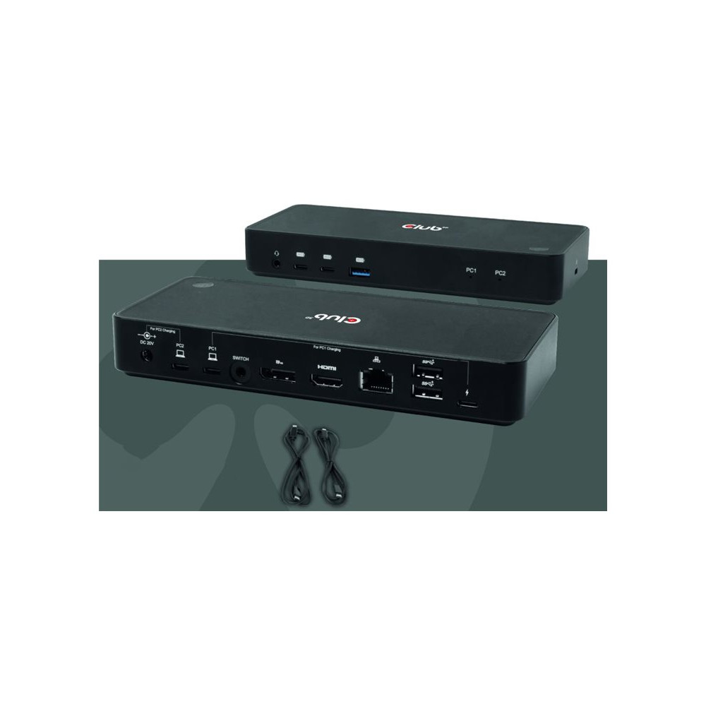 Produktbild för Club 3D CSV-1585 - dockningsstation - USB-C x 2 - DP, HDMI - 1GbE
