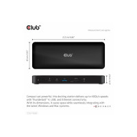 Produktbild för Club 3D 16-in-1 - dockningsstation - USB-C / USB4 / Thunderbolt 3 / Thunderbolt 4 - 2 x Thunderbolt 4, 3 x DP, 2 x HDMI - 2.5GbE