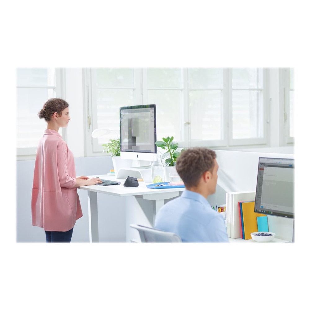 Produktbild för Logitech Lift Vertical Ergonomic Mouse - vertikal mus - Bluetooth, 2.4 GHz - grafit
