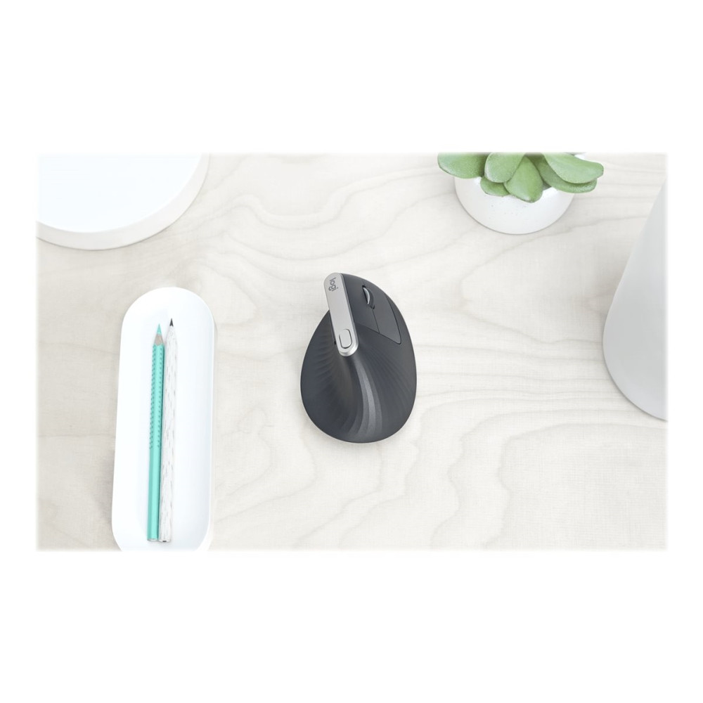 Produktbild för Logitech Lift Vertical Ergonomic Mouse - vertikal mus - Bluetooth, 2.4 GHz - grafit