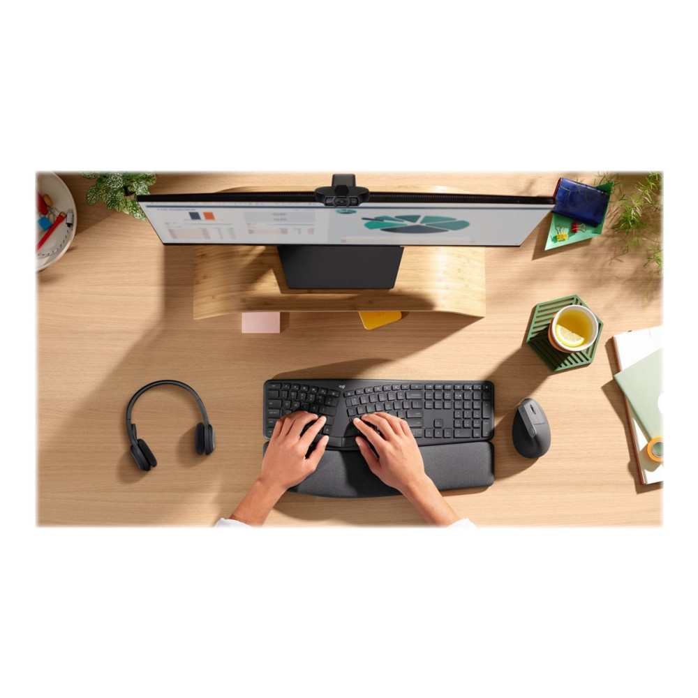 Produktbild för Logitech Lift Vertical Ergonomic Mouse - vertikal mus - Bluetooth, 2.4 GHz - grafit