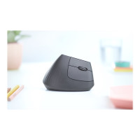 Produktbild för Logitech Lift Vertical Ergonomic Mouse - vertikal mus - Bluetooth, 2.4 GHz - grafit