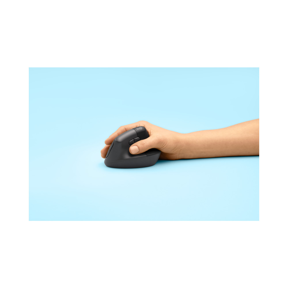 Produktbild för Logitech Lift Vertical Ergonomic Mouse - vertikal mus - Bluetooth, 2.4 GHz - grafit