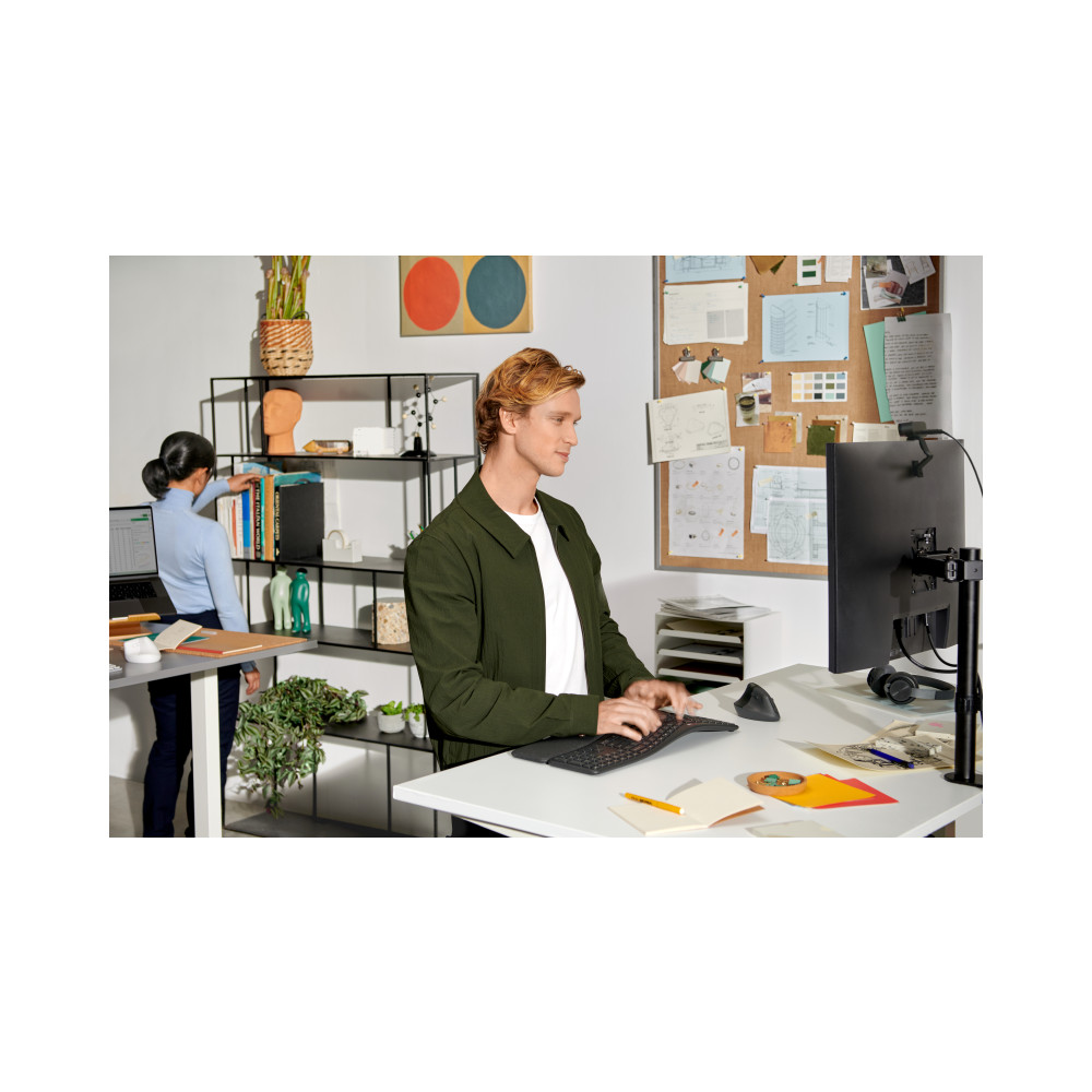 Produktbild för Logitech Lift Vertical Ergonomic Mouse - vertikal mus - Bluetooth, 2.4 GHz - grafit