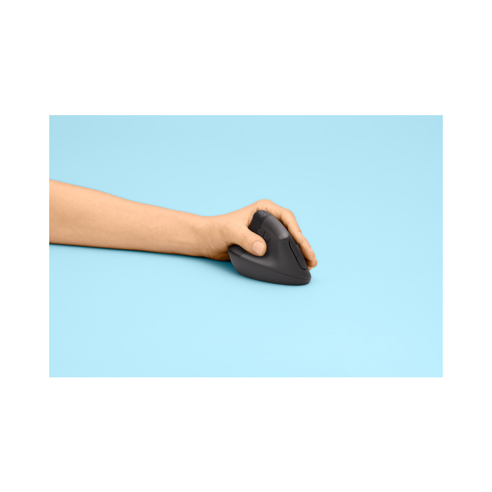 Produktbild för Logitech Lift Vertical Ergonomic Mouse - vertikal mus - Bluetooth, 2.4 GHz - grafit
