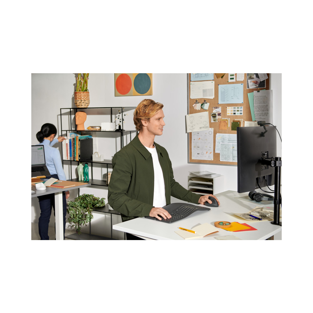 Produktbild för Logitech Lift Vertical Ergonomic Mouse - vertikal mus - Bluetooth, 2.4 GHz - grafit