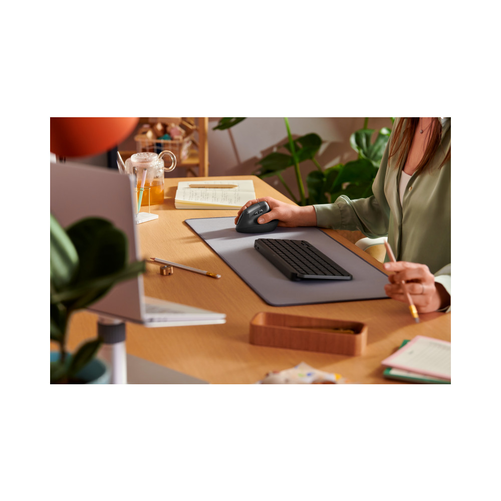 Produktbild för Logitech Lift Vertical Ergonomic Mouse - vertikal mus - Bluetooth, 2.4 GHz - grafit