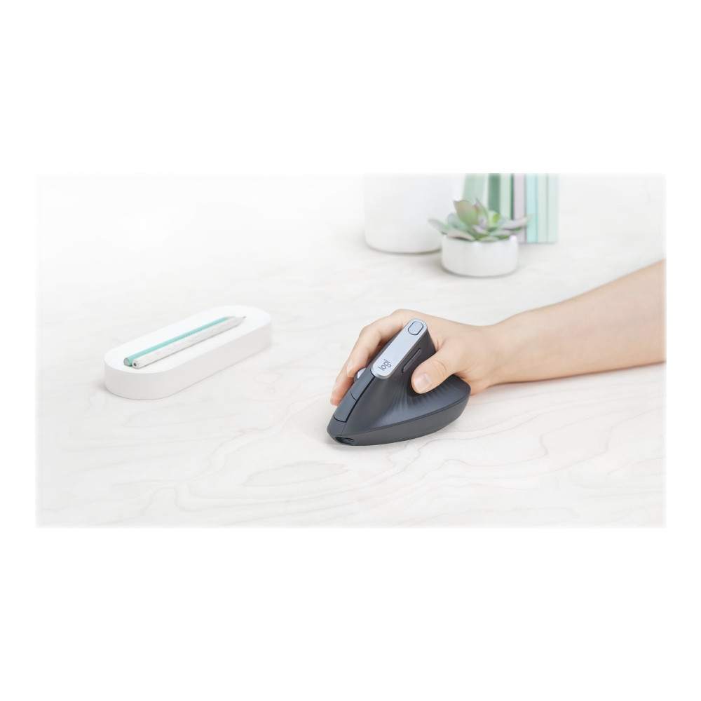 Produktbild för Logitech Lift Vertical Ergonomic Mouse - vertikal mus - Bluetooth, 2.4 GHz - grafit