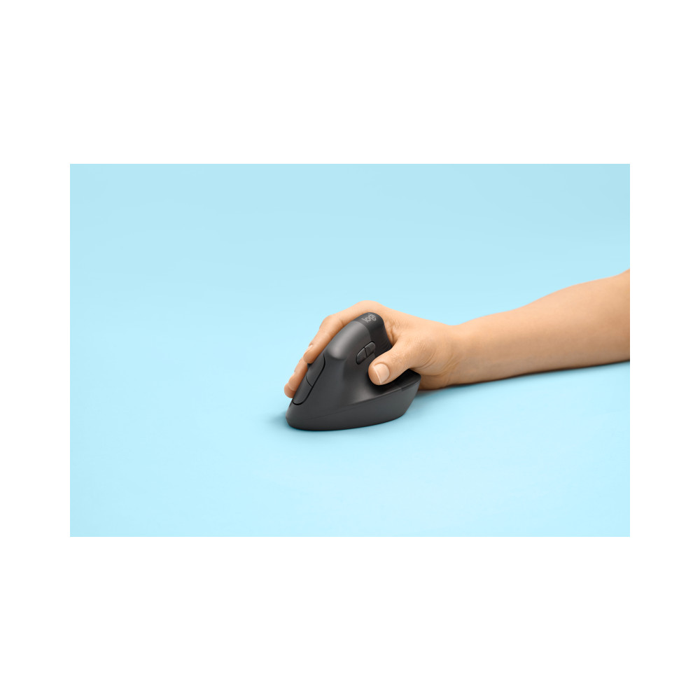 Produktbild för Logitech Lift Vertical Ergonomic Mouse - vertikal mus - Bluetooth, 2.4 GHz - grafit