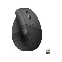 Produktbild för Logitech Lift Vertical Ergonomic Mouse - vertikal mus - Bluetooth, 2.4 GHz - grafit