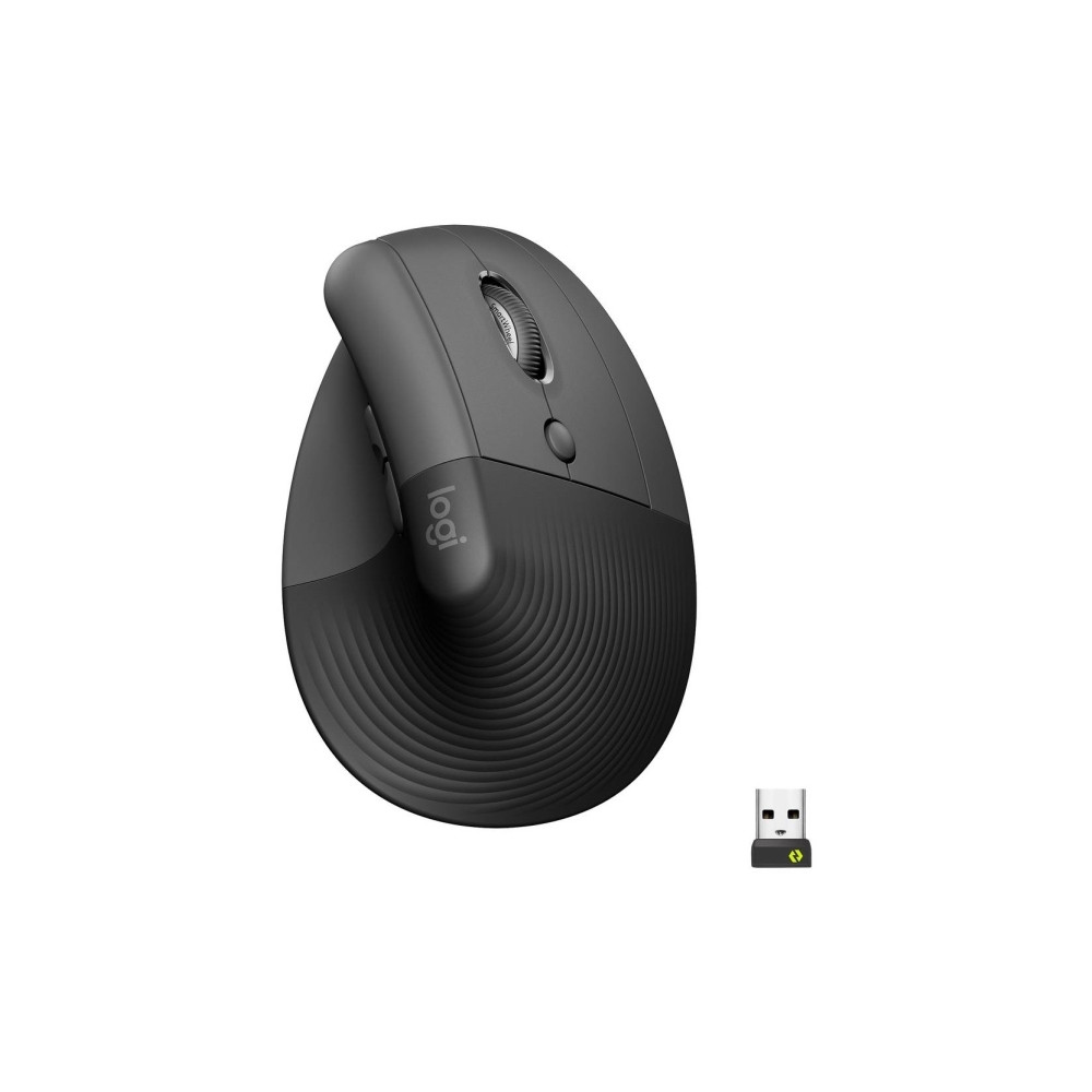 Produktbild för Logitech Lift Vertical Ergonomic Mouse - vertikal mus - Bluetooth, 2.4 GHz - grafit